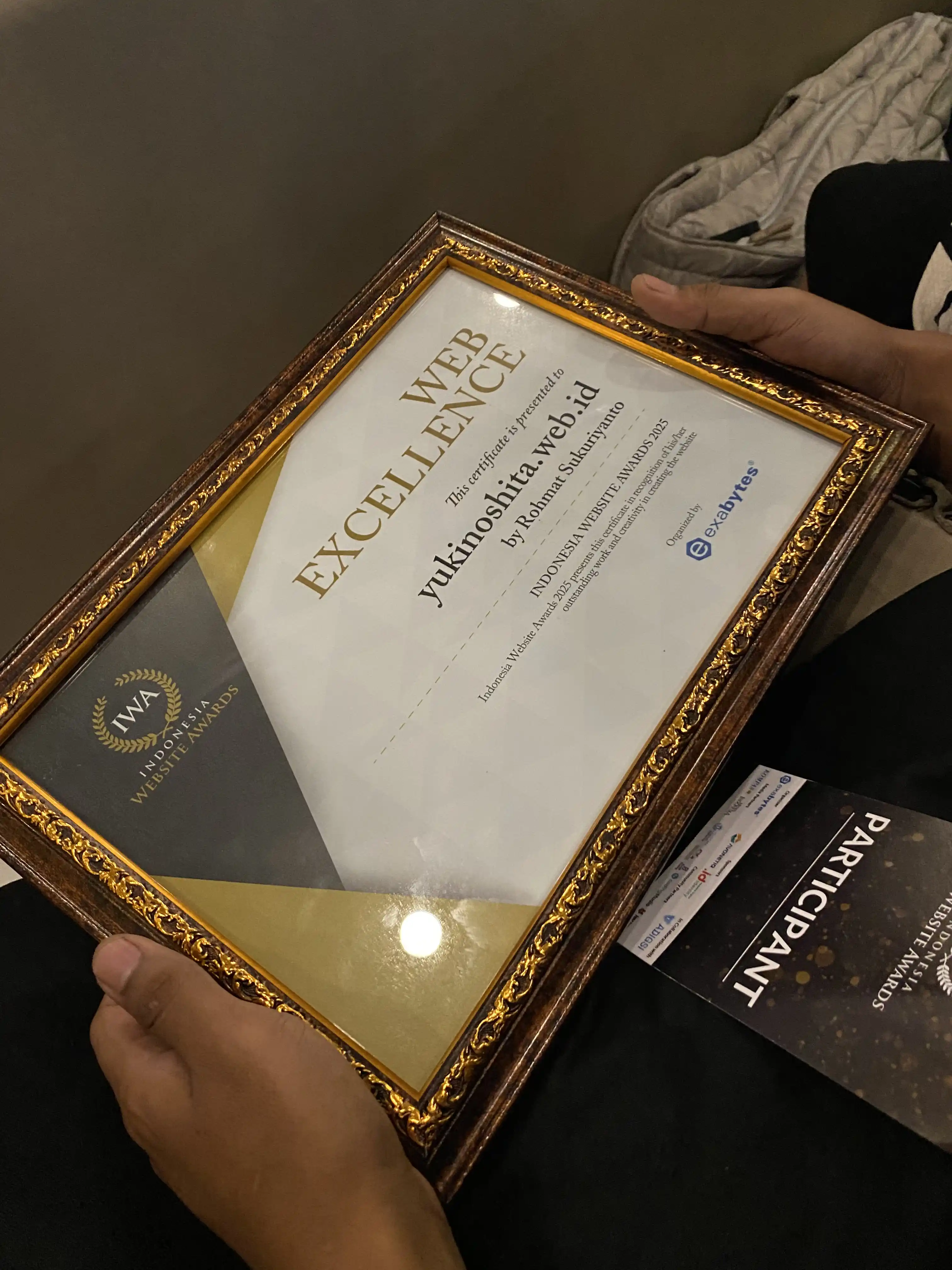 Sertifikat pemenang IWA 2026